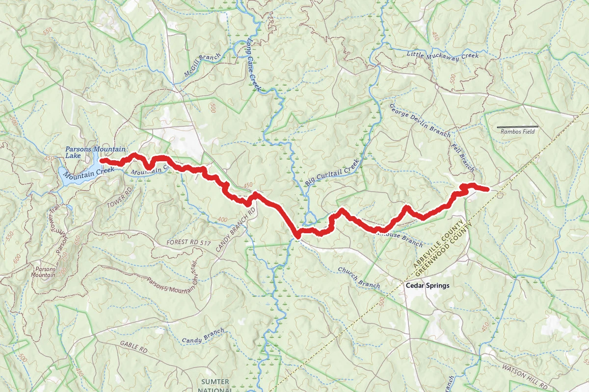 Parson's Mountain Lake via Long Cane Scenic Trail
