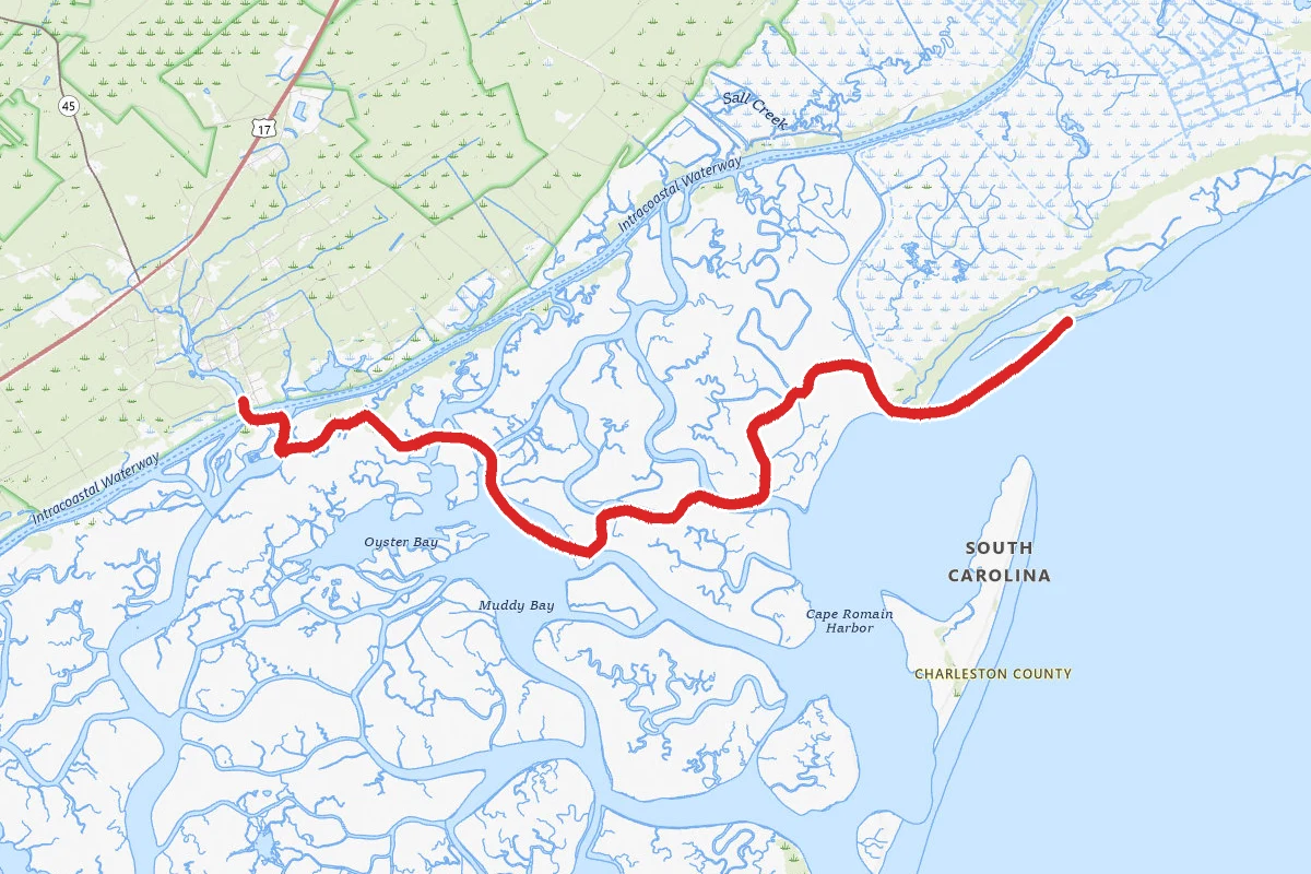Murphy Island Kayak Route