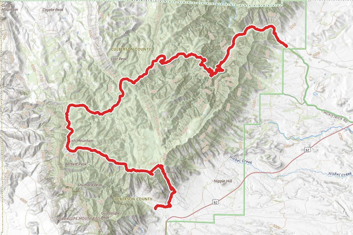 McKittrock Canyon to Pine Springs