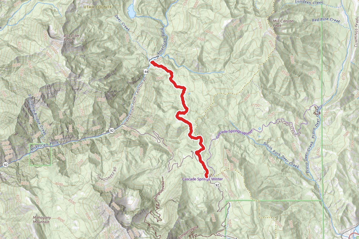 Ridge Trail #157, Mud Springs and Tibble Fork Trail