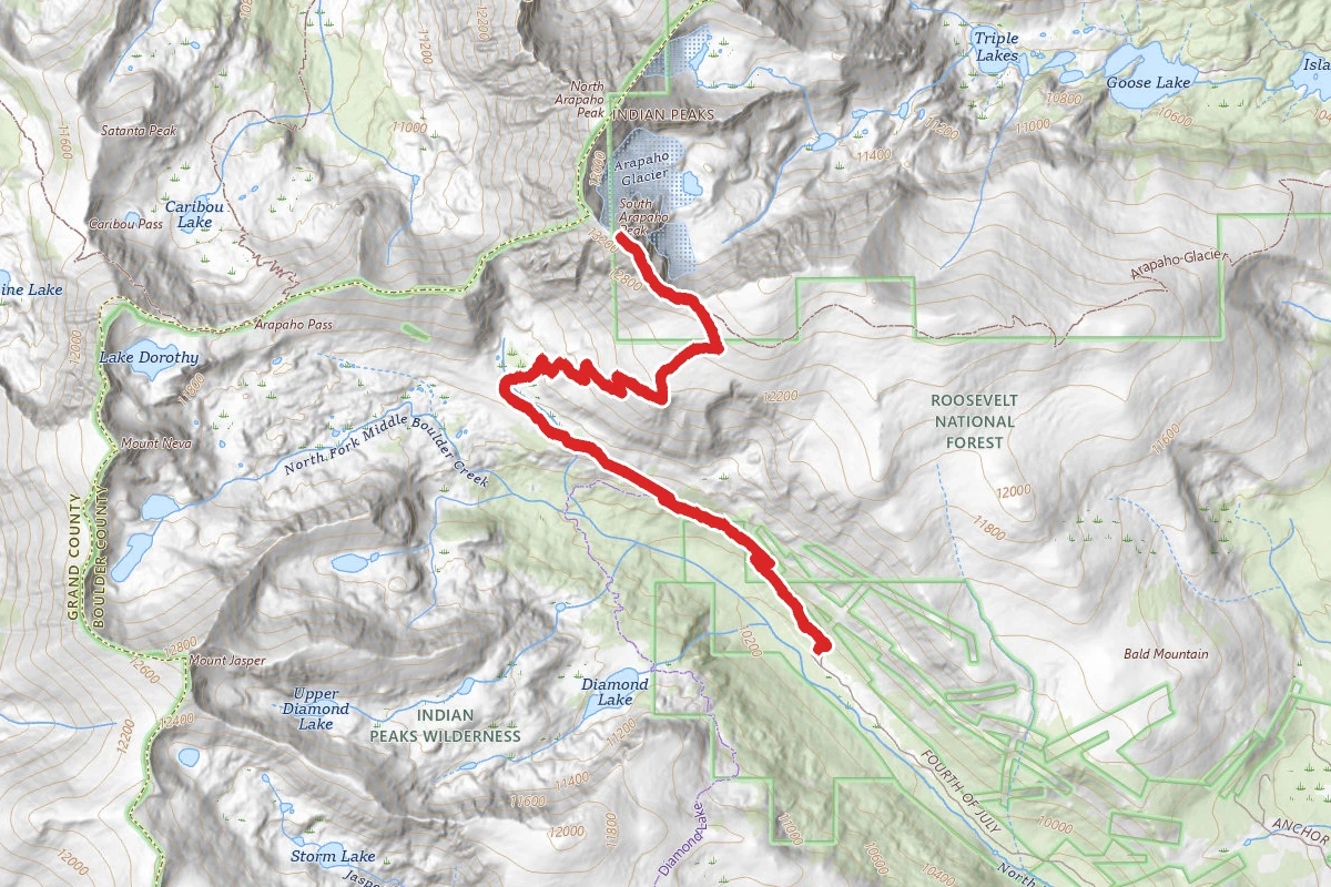 South Arapahoe Peak via Arapahoe Glacier Trail