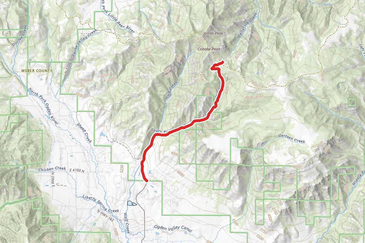 Powder Mountain Cycle Route route map