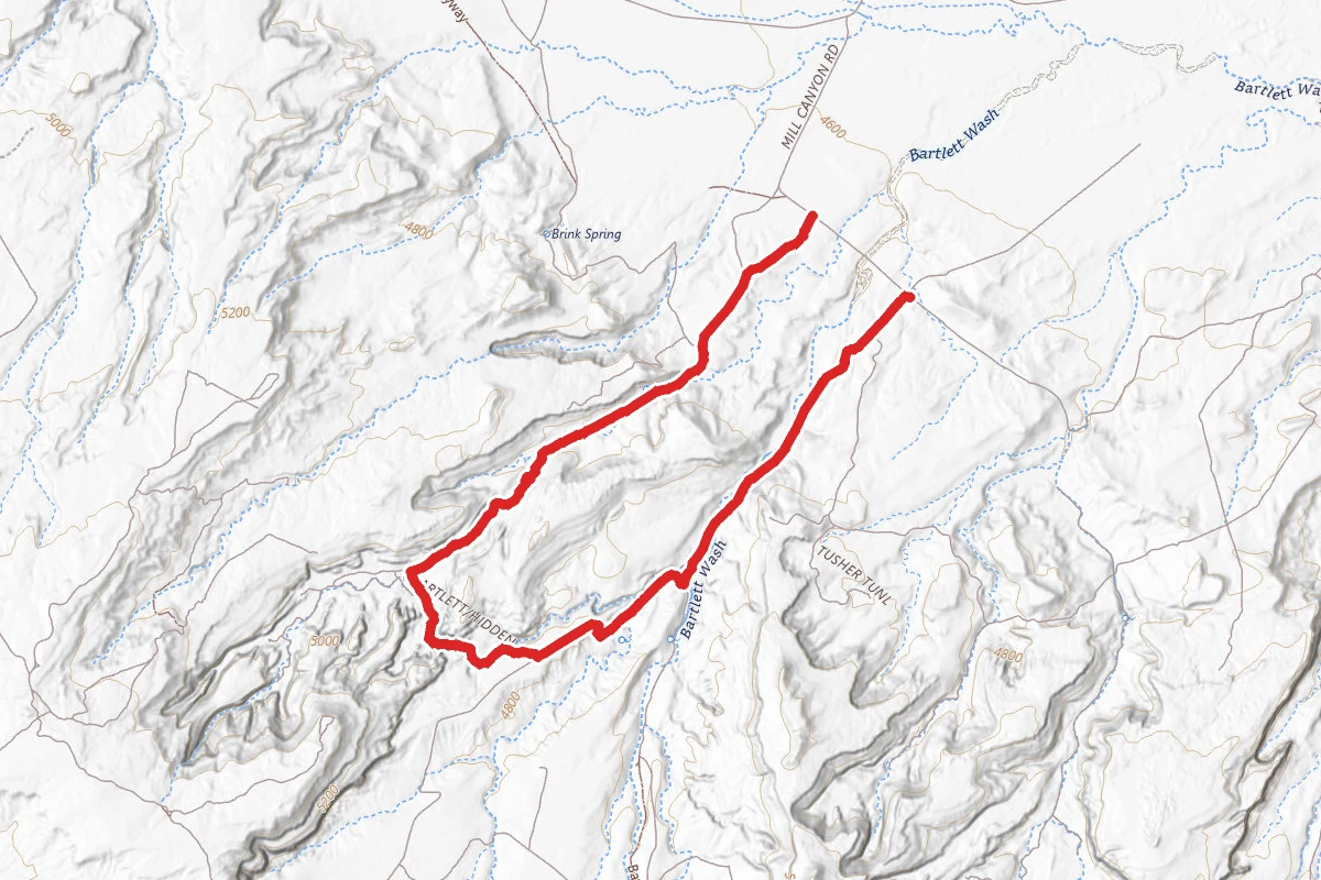 Bartlett Wash Road, 3D Jeep Route, and Hidden Canyon OHV Trail
