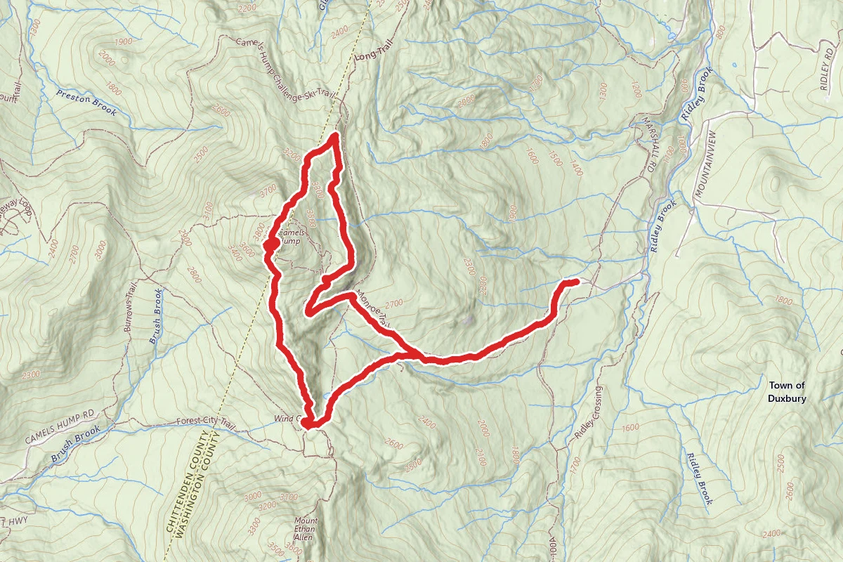 Camel Hump via Monroe, Alpine, Long and Dean Trail