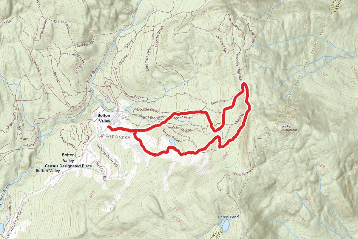 Bear Run, Upper Crossover, Lower Crossover and Abenaki Trail