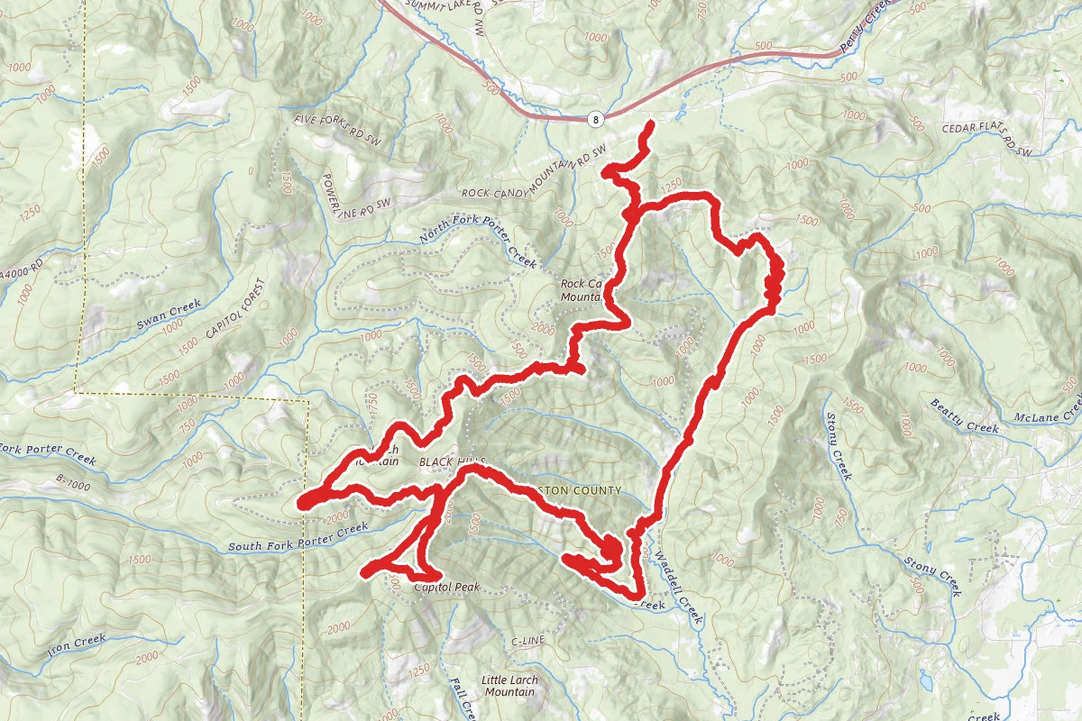 Larch Mountain, Capitol Peak, and Waddell Creek Loop