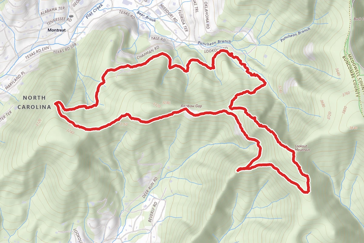 Montreat Rainbow Trail, Toll Road, Lookout Mountain