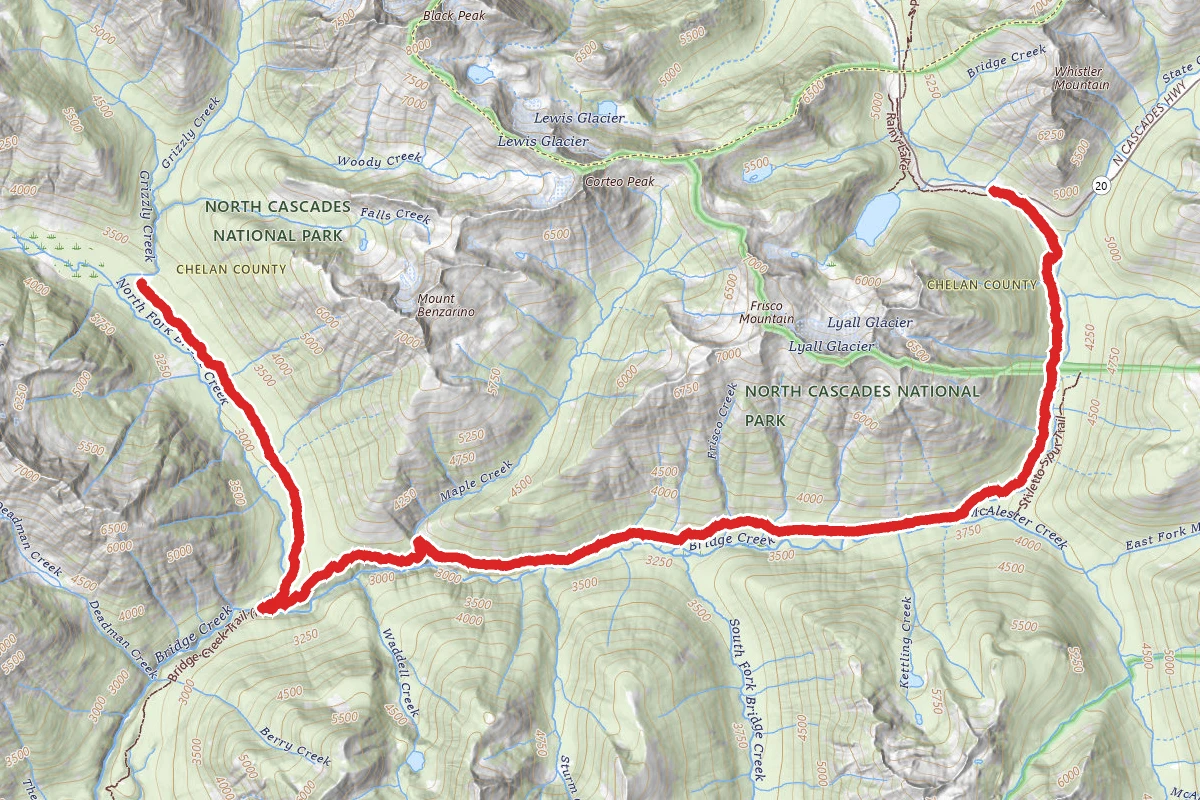 Bridge Creek Trail to North Fork, Grizzly Creek