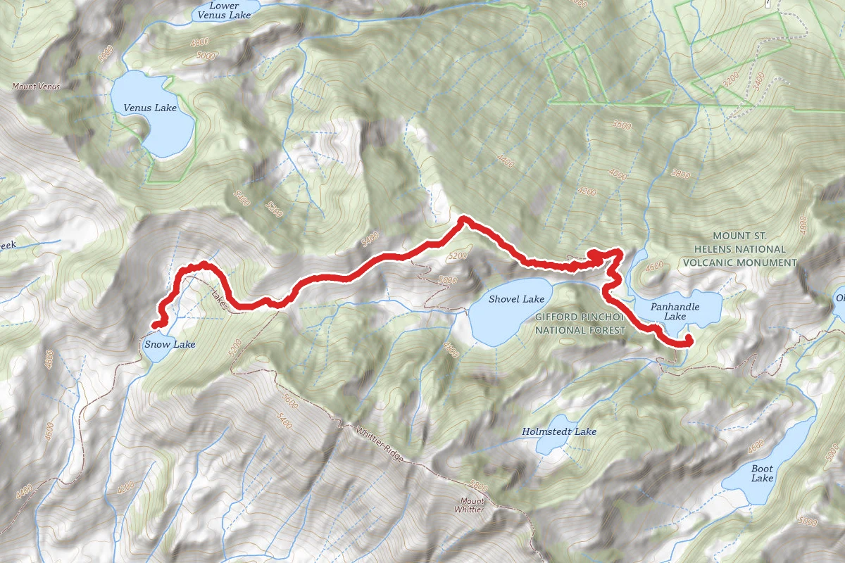 Panhandle Lake to Snow Lake via Lakes Trail