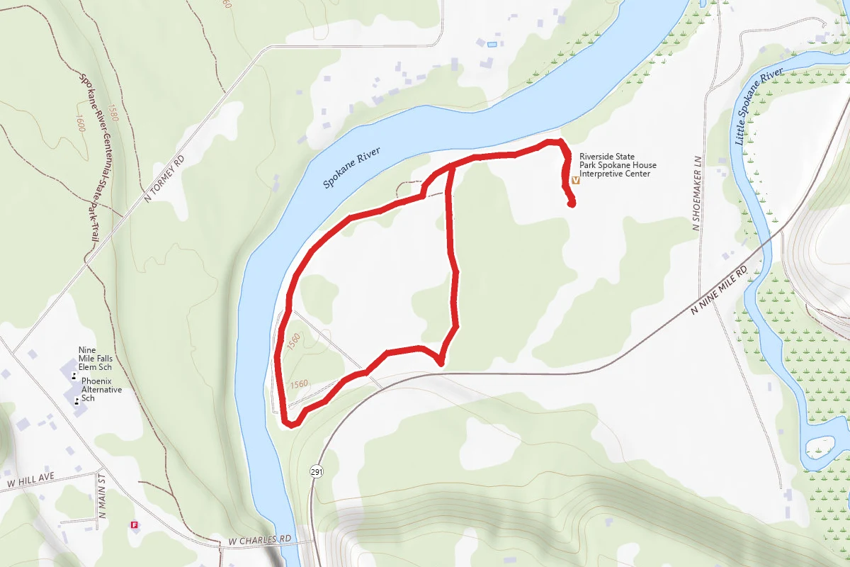 Spokane House and Nine Mile Damn Loop