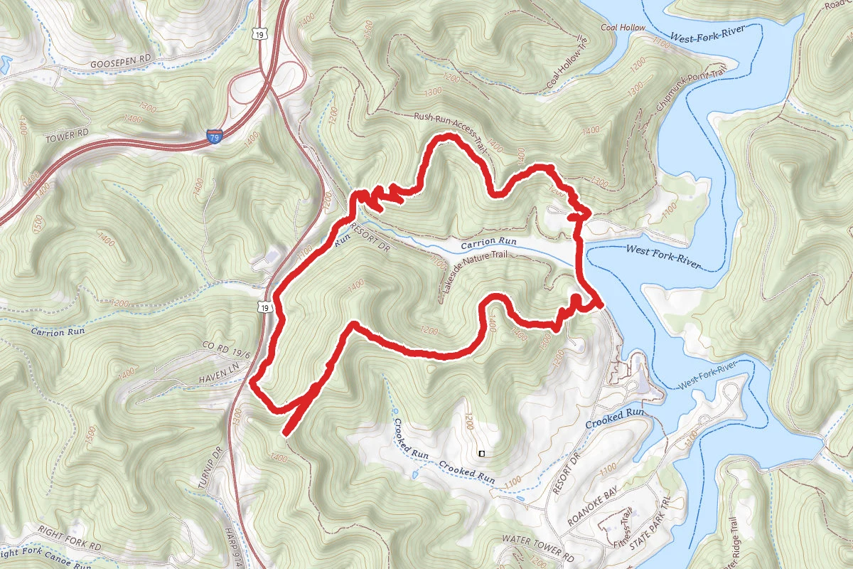 Cairns Trailhead to Hevener's Orchard