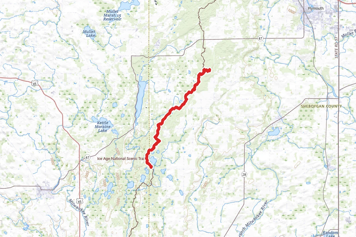 Parnell to Crooked Lake via Ice Age Trail