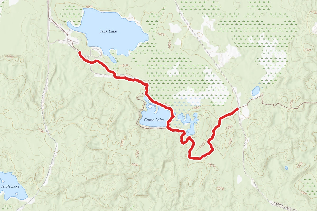 Pence Lake Road to Jack Lake Park via Ice Age Trail