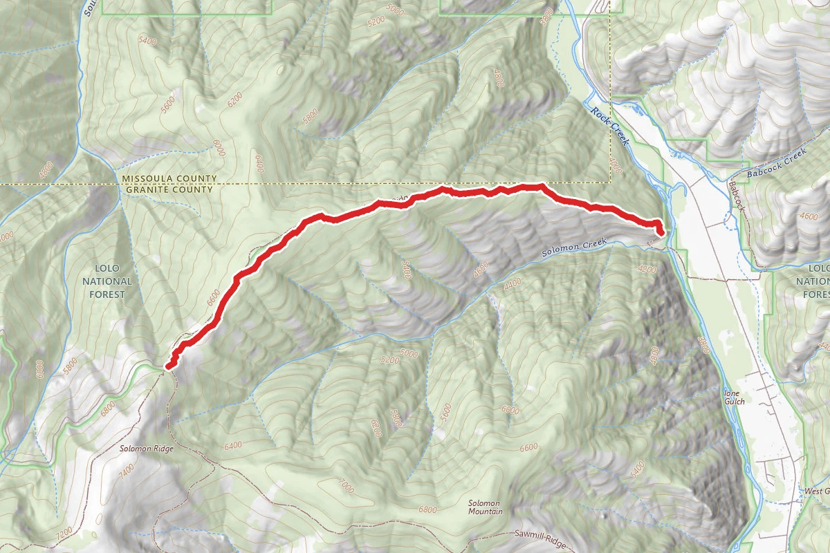 Solomon Ridge to Rock Creek