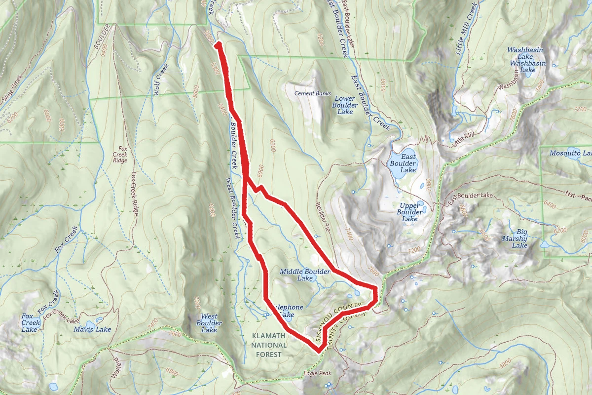 Middle Boulder and Telephone Lakes Loop