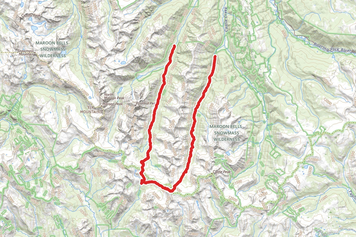 Conundrum to Copper Lake to East Maroon