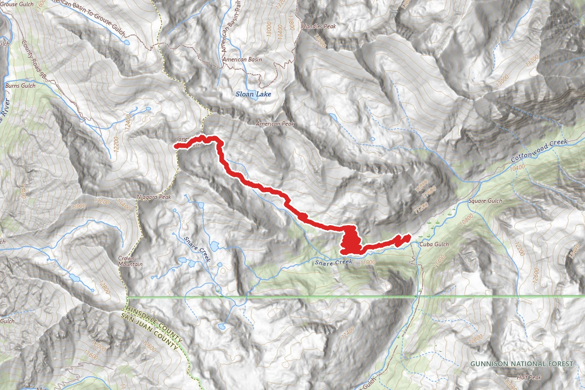 Jones Peak from Cuba Gulch
