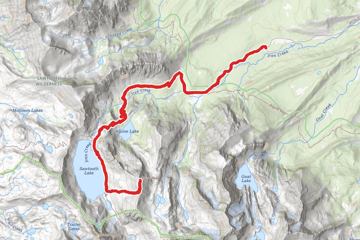 Sawtooth Lake and Alpine Peak