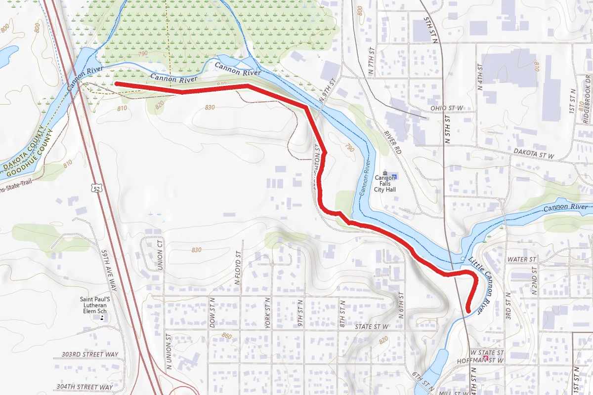 Cannon Falls via Veterans Park Trail