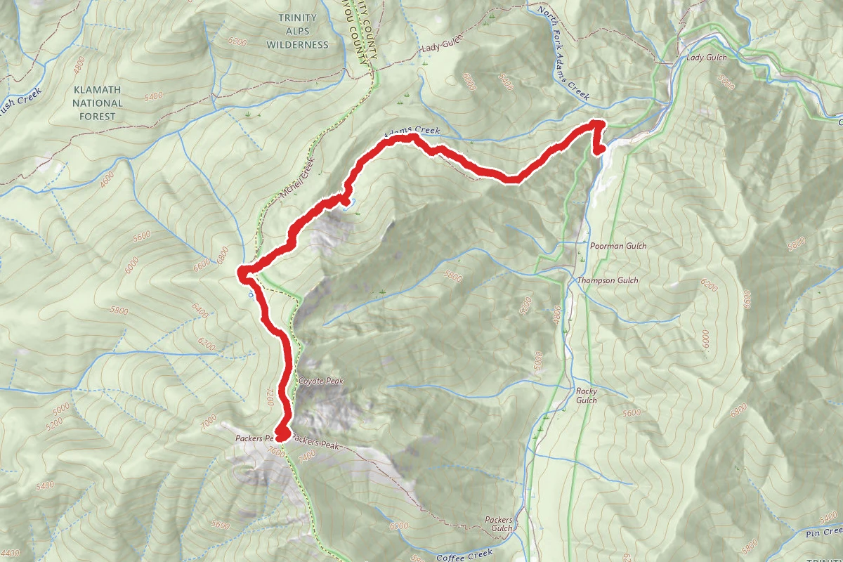 Adams Lake Trailhead to Packers Peak