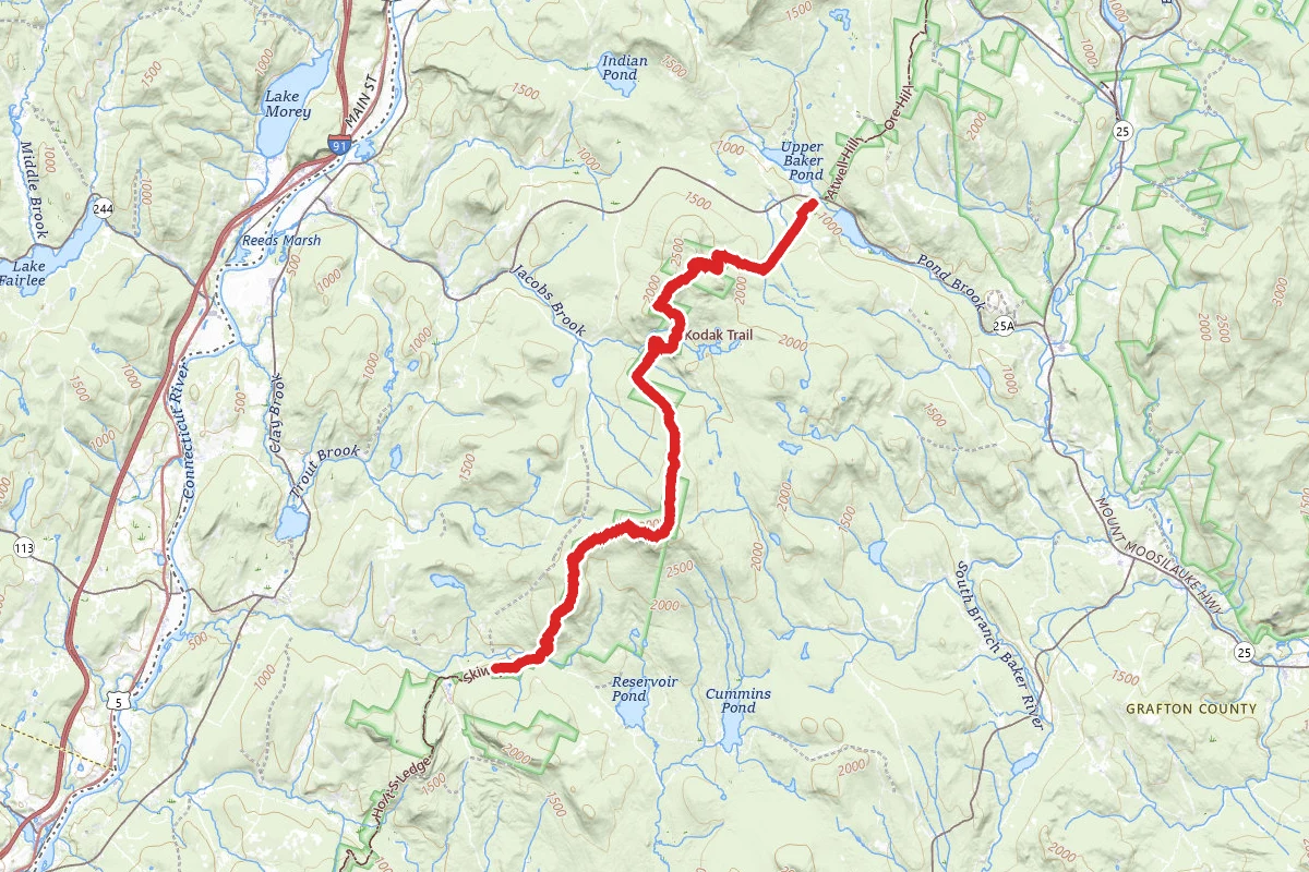 Appalachian Trail to Route 25 and Mount Cube