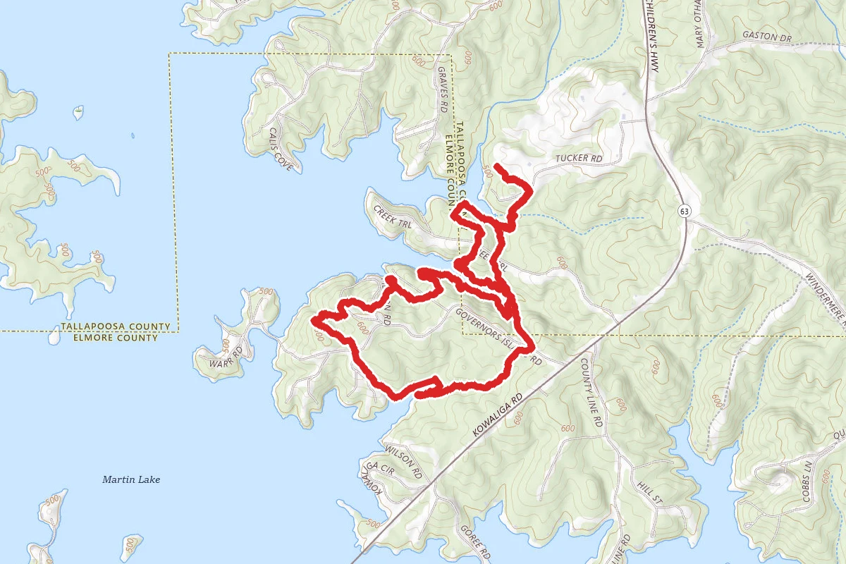 Branch Loop West, Widows Wail, Lakeside Loop and Rock Bottom Trail