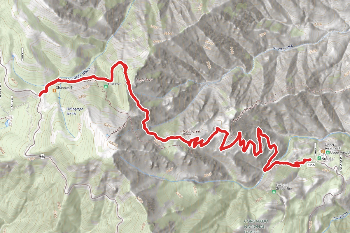 Arcadia Trail to West Swift Trail
