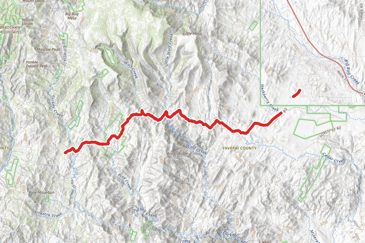 Mayer to Goodwin via Pine Flats Road