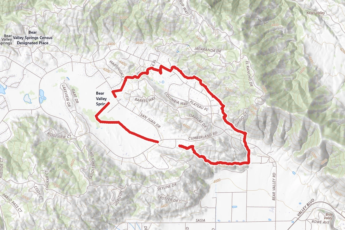 Foothills Trail and Cummings Valley Loop