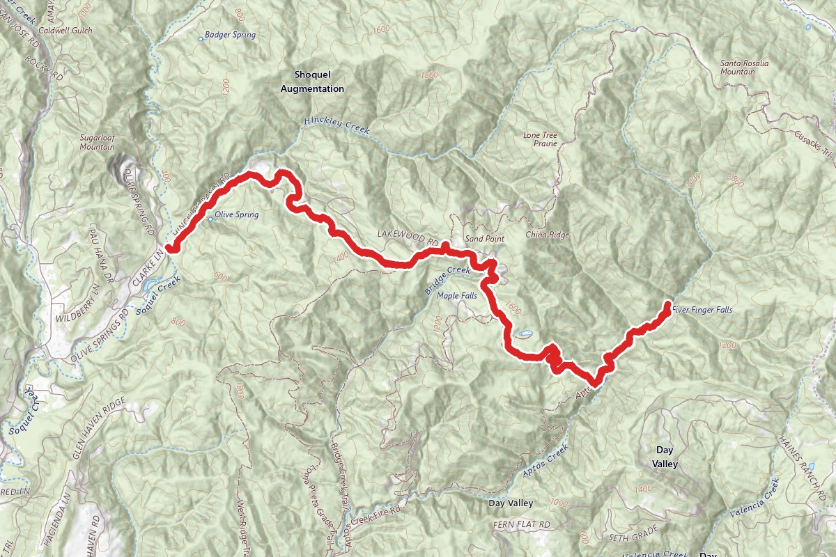 Five Finger Falls via Hinckley Basin Fire Road