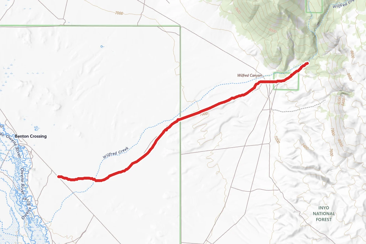 Owens Valley Trail to Wilfred Canyon