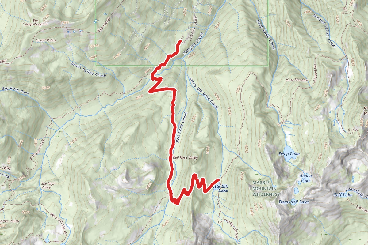 Little Elk Lake via Red Rock Creek Trail