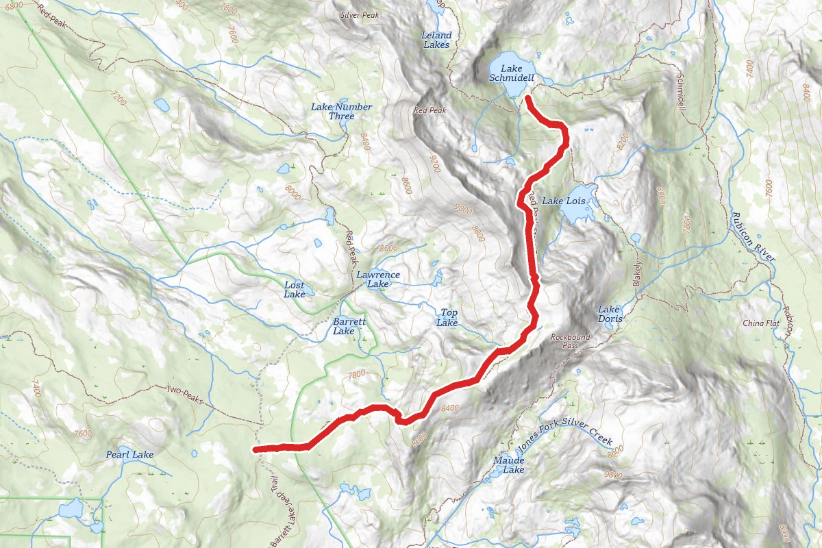 Red Peak Stock Trail to Lake Schmidell