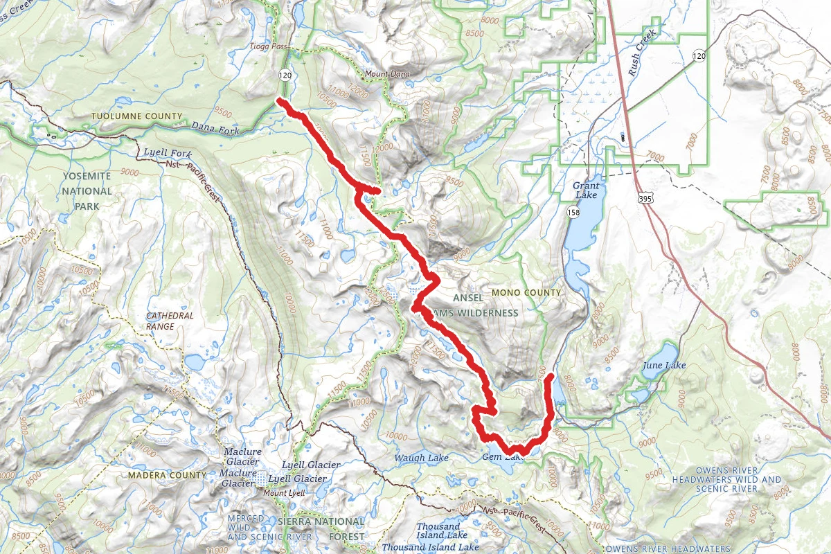 Silver Lake to Tioga Pass Rd