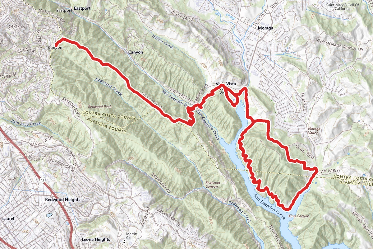 East Ridge, Redwood, Riche Loop, and King's Canyon Loop Trail