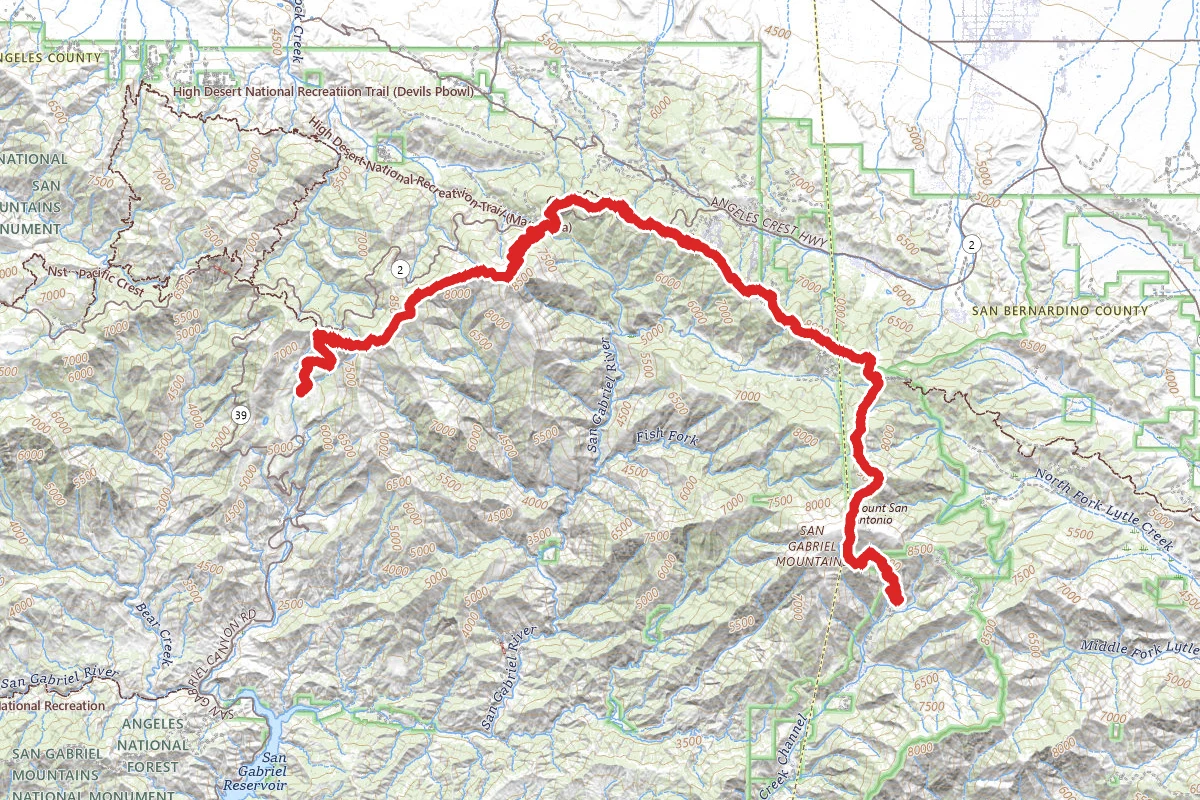 Manker Flat Campground to Crystal Lake Campground via Pacific Crest Trail