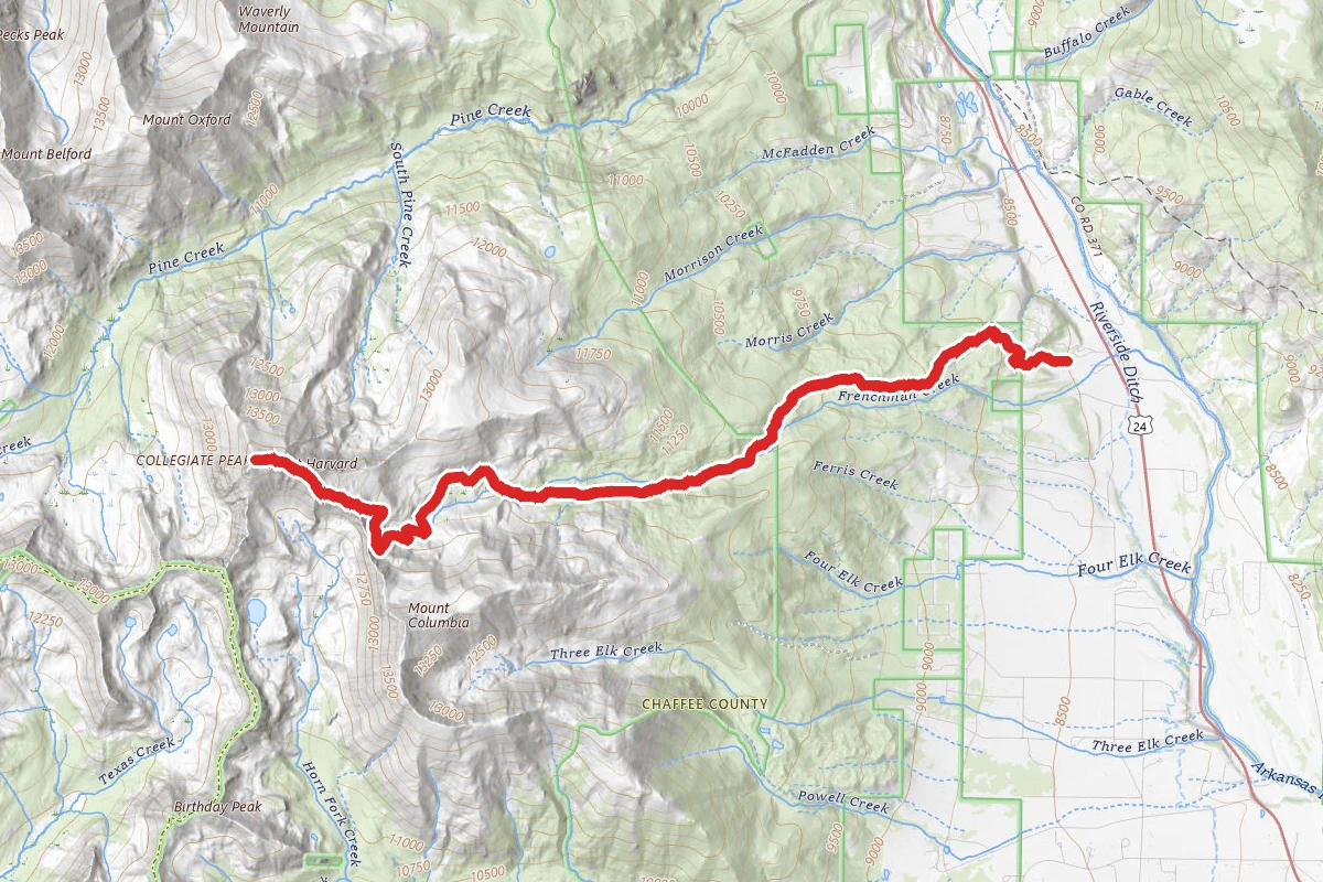 Mount Harvard via Frenchman Creek Trail 1457