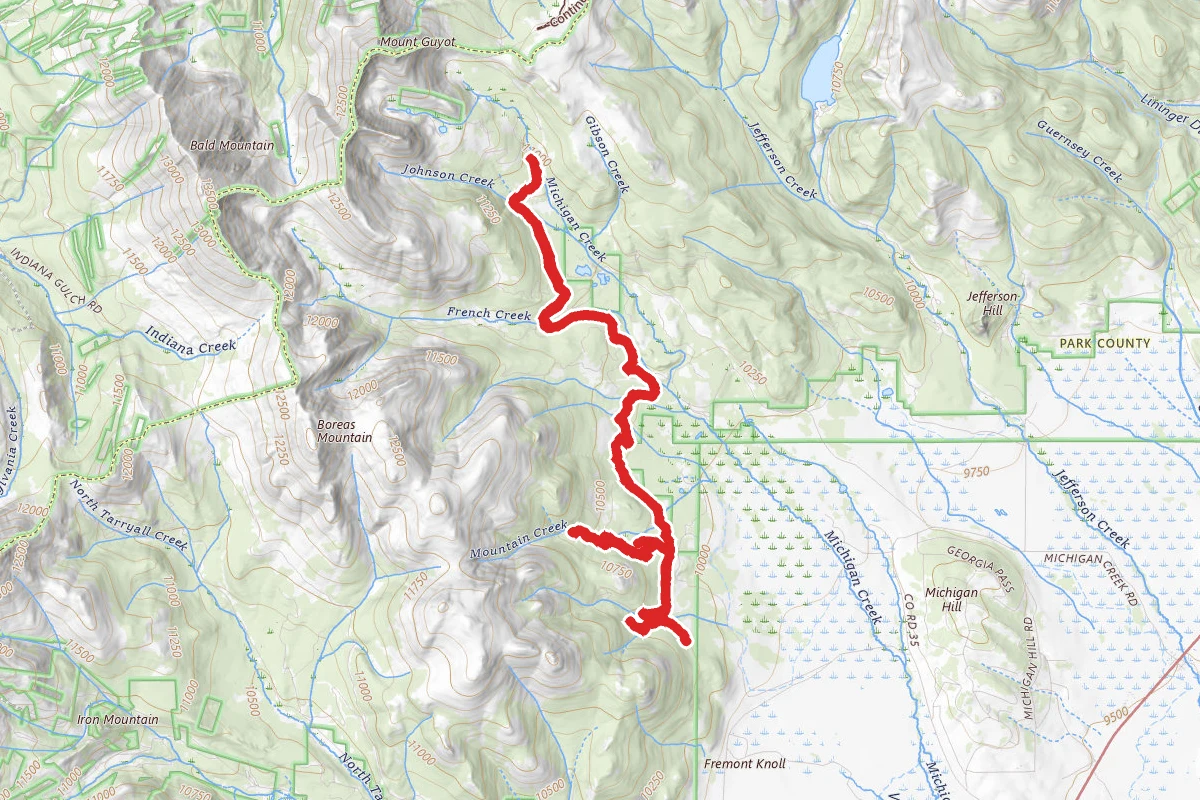 Georgia Pass to Country Road 54 OHV Trail