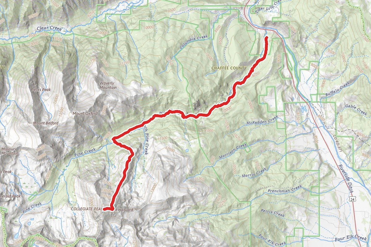 Mount Harvard via Pine Creek Trail