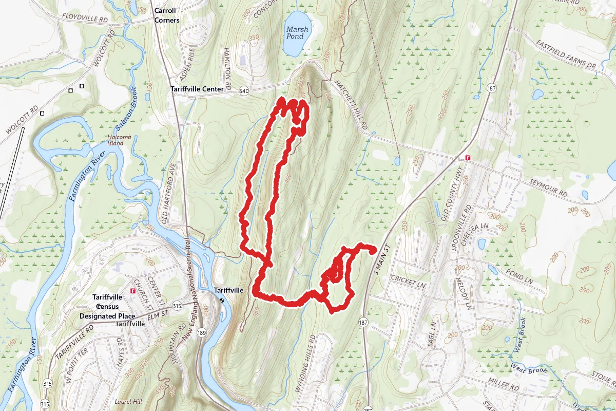 Metacomet Blue Blaze Loop via Cowles Park