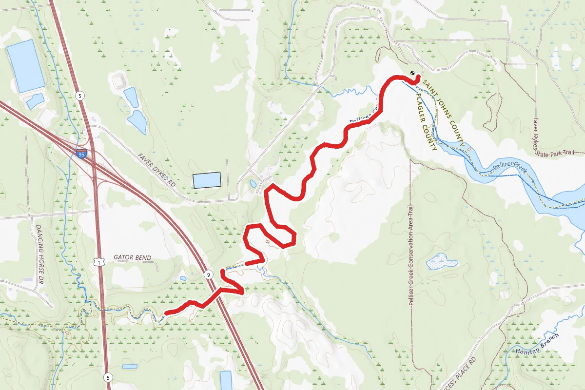 Pellicer Creek Paddling Route