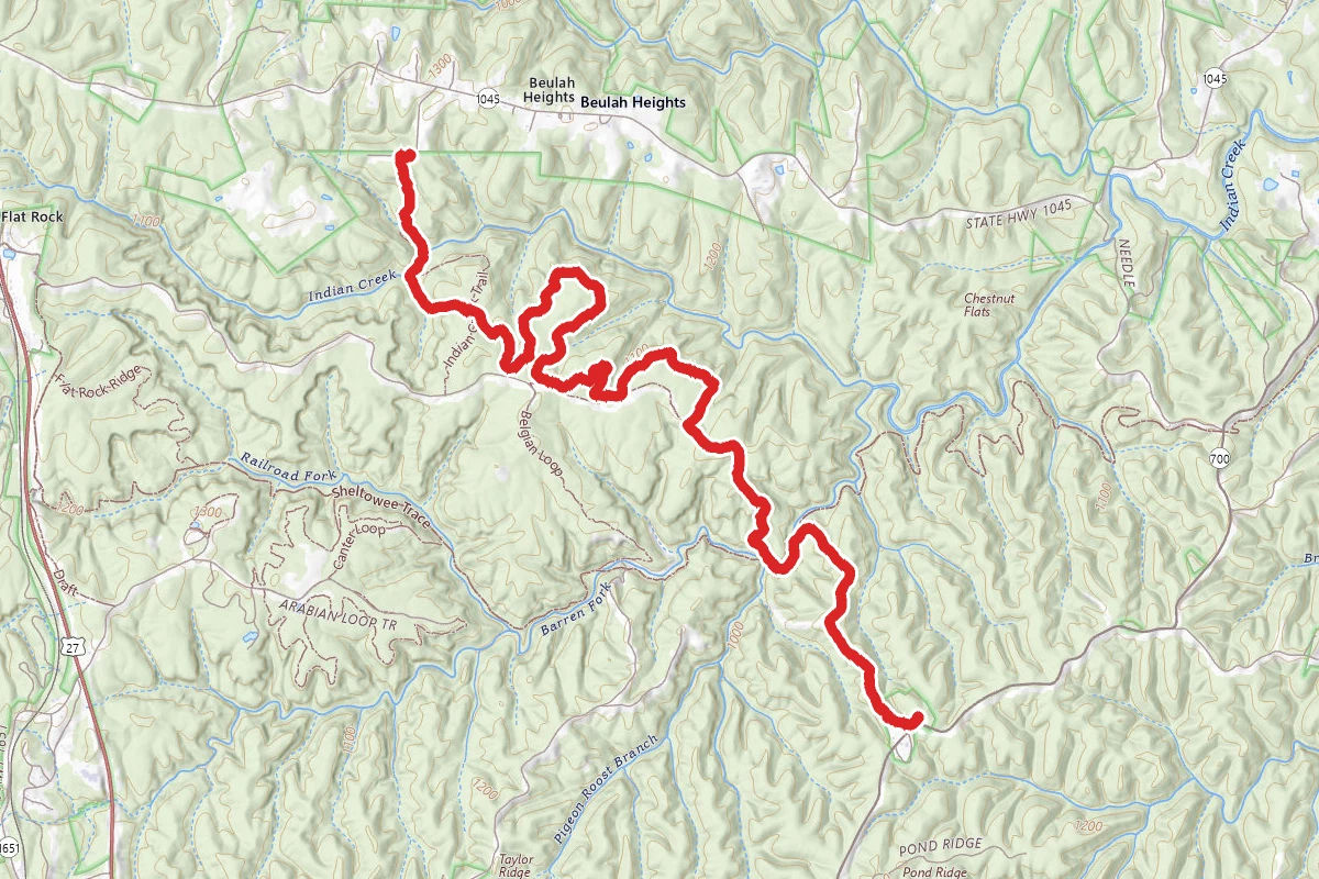 Indian Creek and North Flat Rock Trail