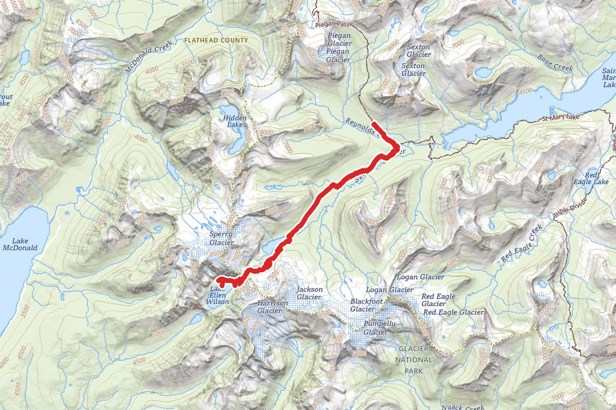 Gunsight Lake and Lake Ellen Wilson