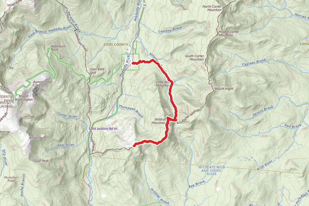 Wildcat Range Via Aqueduct Path and Nineteen Mile Brook Trail