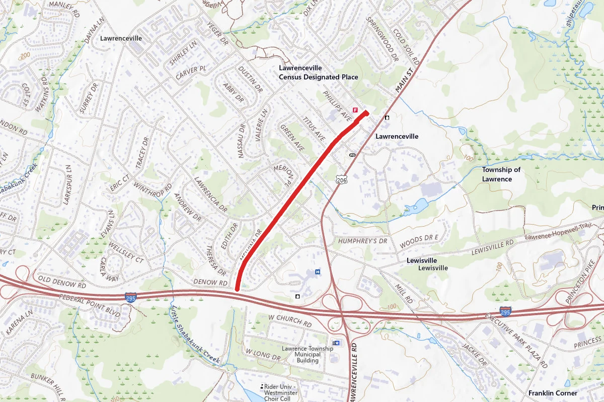 Johnson Trolley Line Trail - Lawrenceville to Lawrenceville-Pennington Road