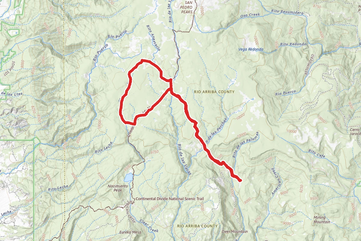Rito Anastacio and Clear Creek Loop via Palomas Trail