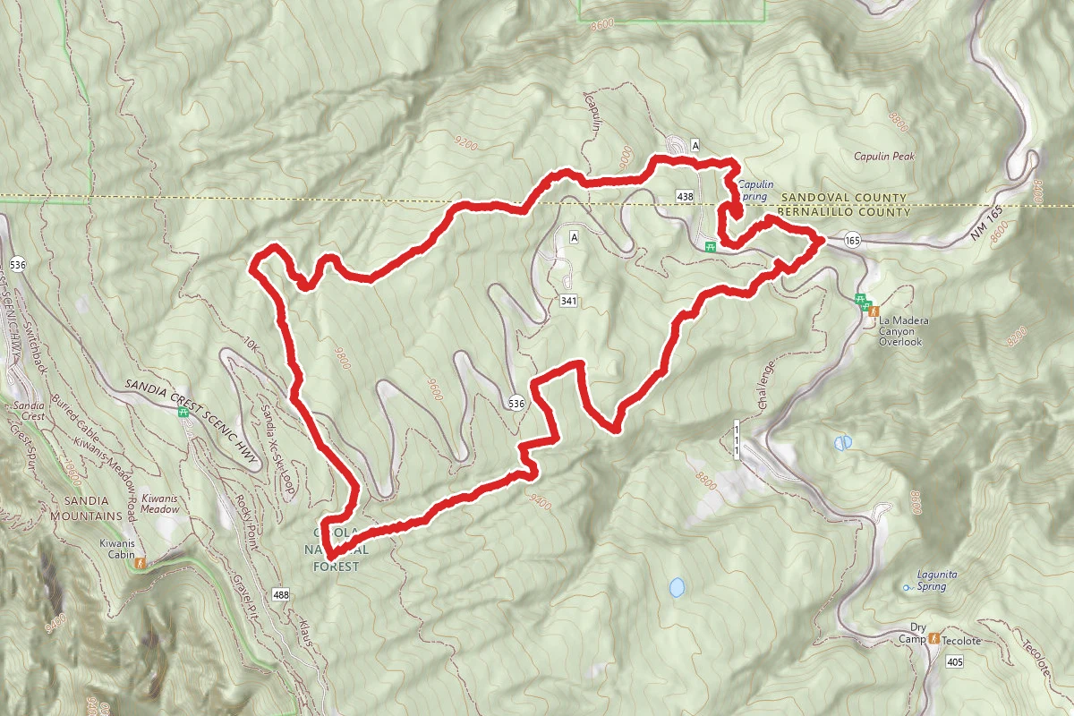 9 Mile Loop Trail, 10K Trail and Capulin Trail