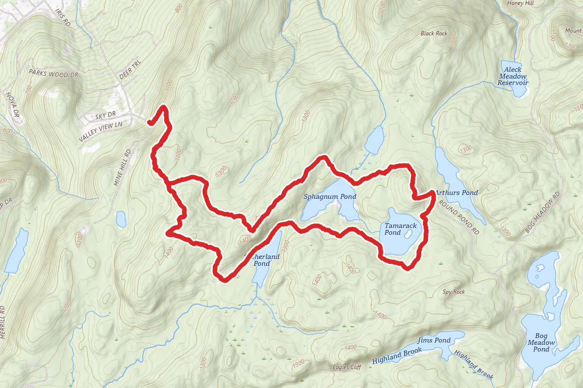 Sutherland Pond, Tamarack Pond, and Sphagnum Pond Loop