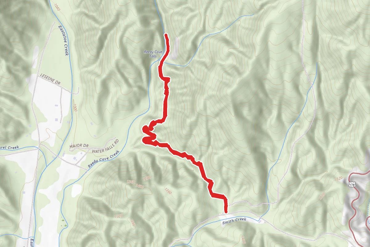 Twin Falls Trail on Reedy Cove Creek