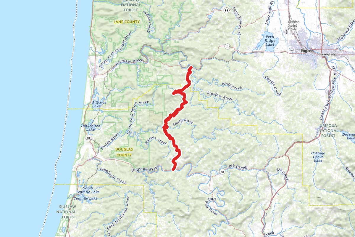 Umpqua River to Siuslaw River OHV Route